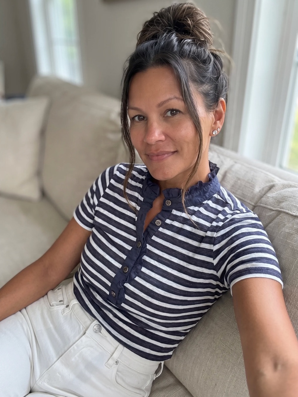 Tory Burch Striped Top - Sz S